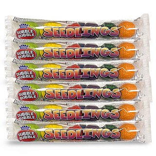 Seedling Individually Wrapped Candy Tubes, 6 Packs (6 Pieces Per Pack) Assorted Chewy Bubble Gum Candy - Specialty Snack by Seedlings