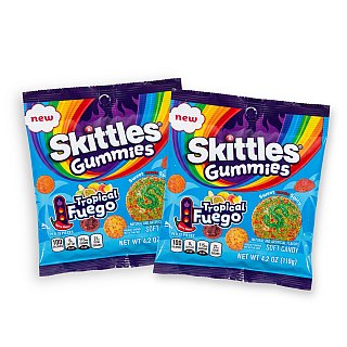 SKITTLES Gummies Tropical Fuego 2 Pack | Sweet & Spicy Tropical Gummy Candy | 4.2 oz Bags - Specialty Snack by Skittles