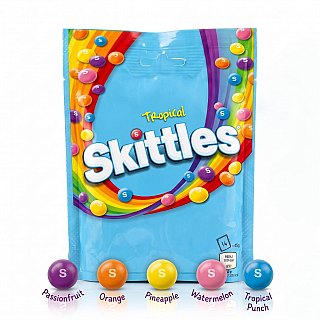 Skittles UK Imports, Tropical, 136 gm Bag - Specialty Snack by Skittles