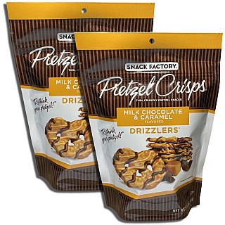 Snack Factory Milk Chocolate Pretzel Crisps Drizzlers 5.5 Ounce, 2 Packs - Specialty Snack by Tribeca Curations