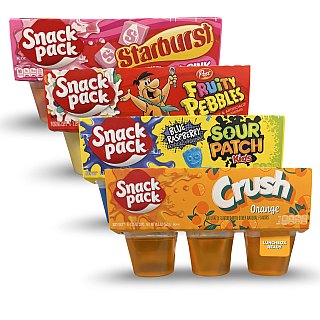 Snack Pack Special Edition Pudding Cups 12 Pack, Choose Flavor Starburst, Crush Orange, Sour Patch Kids, Fruity Pebbles - Specialty Snack by Snack Pack