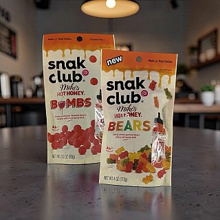 Snak Club Mike’s Hot Honey Flavored Candy – Cherry Bombs or Gummy Bears | 2 Pack - Specialty Snack by Snak Club