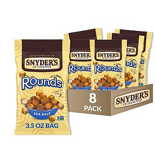 Snyder's of Hanover Pretzels, Rounds, Sea Salt, 3.5 Ounce (Pack Of 8) - Specialty Snack by Snyder's of Hanover