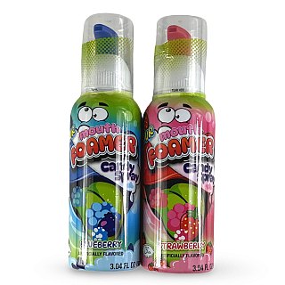 Sour Candy 2-Pack Variety | Build Your Own Assortment, Strawberry and Blueberry Sour Candy Mouth Foamer Spray Candy - Specialty Snack by Tribeca Curations