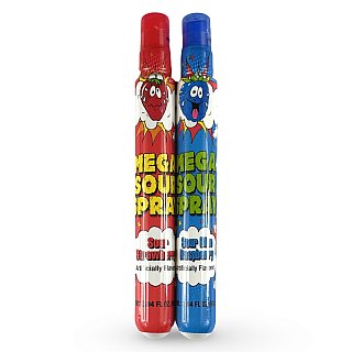 Sour Candy 2-Pack Variety | Build Your Own Assortment, Mega Sour Spray, Sour Strawberry and Blue Raspberry - Specialty Snack by Tribeca Curations