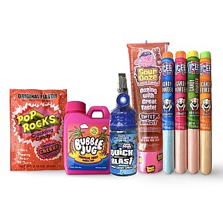 Sour Candy Full Size Sampler 8 Pack  | Sour Ooze, Quick Blast, Bubble Jug, Pop Rocks and Icee Candy Powder - Specialty Snack by Icee