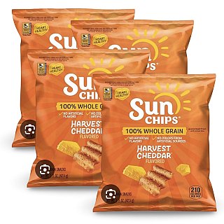 SunChips Cheddar Multigrain Snacks, 1.5 Oz  Size, 4 Bags - Specialty Snack by Frito-Lay