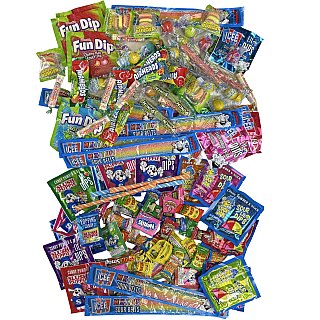 Sweet & Sour Candy Variety Sampler 2 Lb. With Lemonhead, efrutti, Icee, Fun Dip, Smarties, Airheads, Slush Puppy, Warheads, Icee, Nerds and more, 130 Pieces - Specialty Snack by Warheads