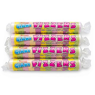 Swizzels Giant Fizzers UK Imported Candy | Fruit Flavor Fizzy Sweets 40g , 4 Pack - Specialty Snack by Squashies