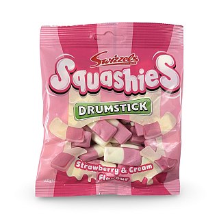 Swizzels Squashies Drumstick Imported Candy – 100 g Bag | Strawberry & Cream - Specialty Snack by Swizzles