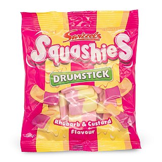 Swizzels Squashies Drumstick Imported Candy – 100 g Bag | Rhubarb & Custard - Specialty Snack by Squashies