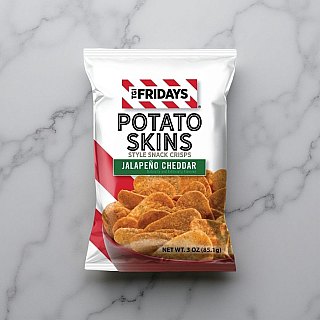 TGI Fridays, Potato Skins Snack Chips Jalapeno Cheddar 3 oz. (6 Count) - Specialty Snack by TGI Friday's