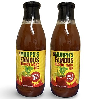 The Murph's Famous Bloody Mary Mix, Hot & Spicy 33.8 fl oz (Pack of 2) - Specialty Snack by The Murph's Famous