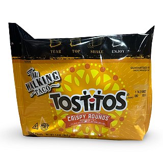 Tostitos Crispy Rounds Walking Taco Reduced Fat Tortilla Chips – 1.4 oz Bags, 22 Count - Specialty Snack by Tostitos