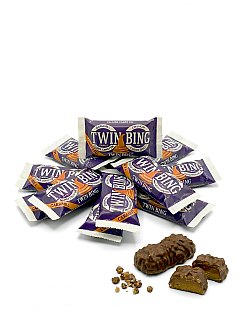 Twin Bing Chocolate Candy Bars – 12 Pack | Caramel - Specialty Snack by Twin Bing
