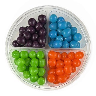 Ultimate Candy Variety Tray – Over 1 lb, 4 Flavor Fruity Sours: Berry, Orange, Grape and Watermelon Mix - Specialty Snack by Tribeca Curations