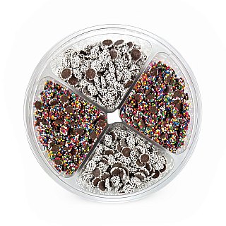 Ultimate Candy & Treats Variety Tray – Over 1 lb, Gourmet Rainbow & Snow Mini Nonpariels - Specialty Snack by Tribeca Curations