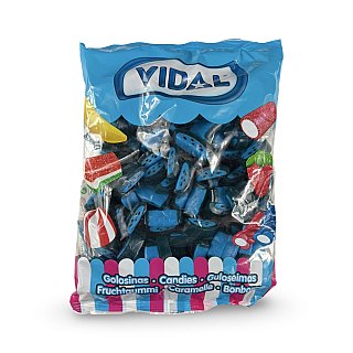 Vidal Imported 1 Kg Bags (2.2 Lbs) Swedish Scandinavian Candy | Blue Raspberry Licorice Slices - Specialty Snack by Vidal