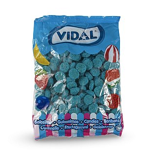 Vidal Imported 1 Kg Bags (2.2 Lbs) Swedish Scandinavian Candy | Mint Blue Button - Specialty Snack by Vidal