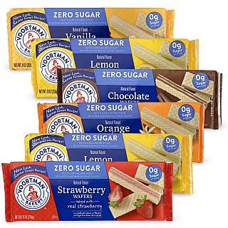 Voortman Bakery Sugar Free Wafers 6 Packs, 5 Flavors | Chocolate, Lemon, Orange, Strawberry, Vanilla - Specialty Snack by Voortman Bakery