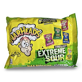 Warheads Extreme Sour Hard Candy, 25 Oz Bag Featuring Watermelon, Apple, Blue Raspberry, Lemon and Black Cherry (~175 Pieces) - Specialty Snack by Warheads