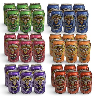 Warheads Flavored Soda Drinks 6 Cans, Choose Flavor or Variety Pack Sour Candy Inspired Soda - Specialty Snack by Warheads