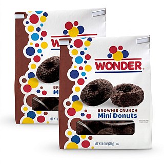 Wonder Mini Donuts, 10 oz Bags | Brownie Crunch (2 Bags) - Specialty Snack by WONDER