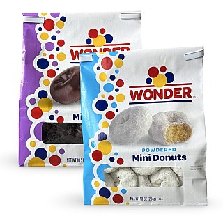 Wonder Mini Donuts – 10 oz Bags |  Combo Pack, Powdered Sugar and Chocolate Frosted (2 Bags) - Specialty Snack by Wonder
