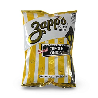 Zapp's Sweet Creole Onion Kettle Cooked Potato Chips, 1.5 oz Single Serve Bags, 60 Count Case, Louisiana Style Snack - Specialty Snack by Zapp's