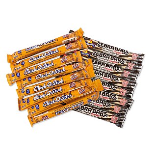 Zebra Bars The Orginal Crunchy Peanut Butter Bars | Sweet & Salty Nostalgic Candy | .7 oz Bars,  Zebra Bar  & Chick-O-Stick | 16 Pack Combo - Specialty Snack by Atkinson's
