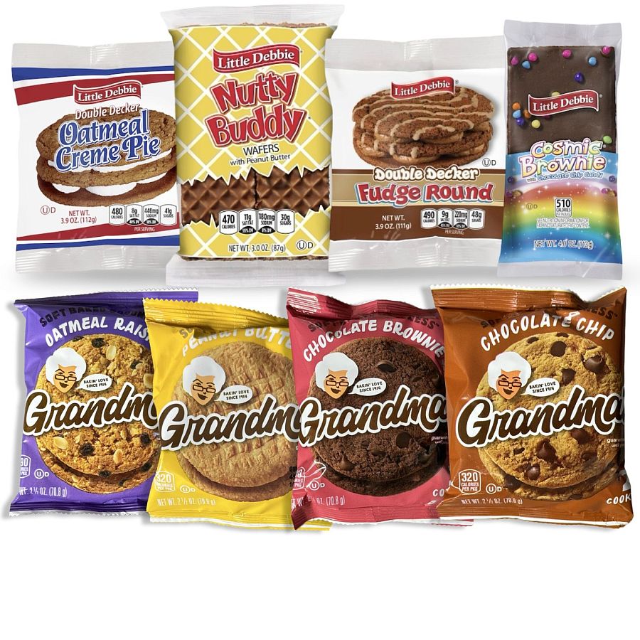 16 Pack Little Debbie and Grandmas Cookies Variety, 8 Unique Cookies and Snack Cakes - Specialty Snack by Little Debbie