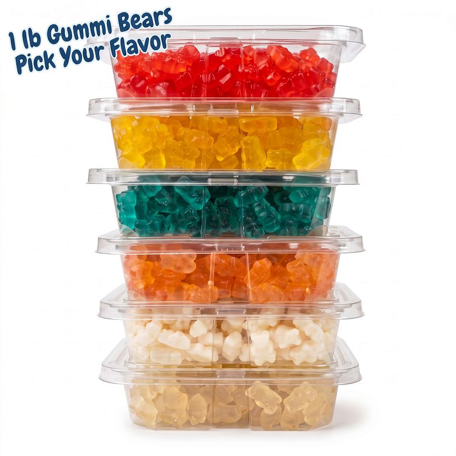 Albanese Gummi Bears, Choose Your Flavor, 1 lb Container, Blue Raspberry, Mango, Pineapple, White Strawberry & More - Specialty Snack by Albanese