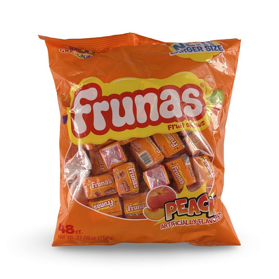 Albert's Frunas Traditional Chewy Fruity Candy – Full Size Bag | Peach - Specialty Snack by Albert's