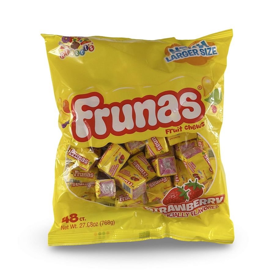 Albert's Frunas Traditional Chewy Fruity Candy – Full Size Bag | Strawberry - Specialty Snack by Albert's