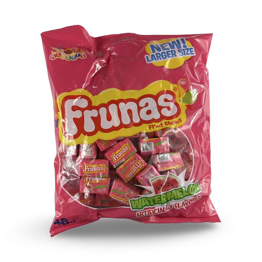 Albert's Frunas Traditional Chewy Fruity Candy – Full Size Bag | Watermelon - Specialty Snack by Albert's