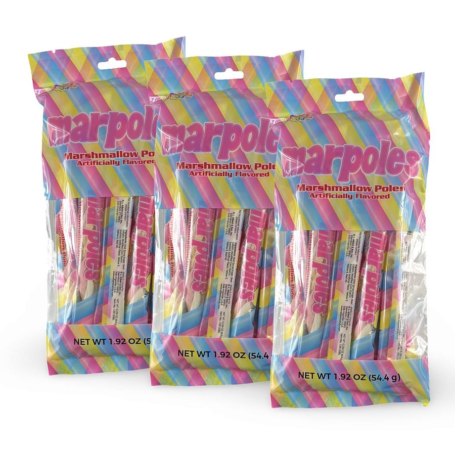 Albert’s Marpoles Marshmallow Candy – 8 Count Packs, 3 Pack (1.91 oz Each) - Specialty Snack by Albert's