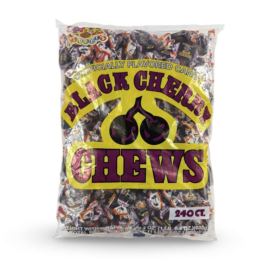 Albert's Fruit Chews – Classic Chewy Candy 240 Ct Bag | Individually Wrapped, Black Cherry - Specialty Snack by Albert's