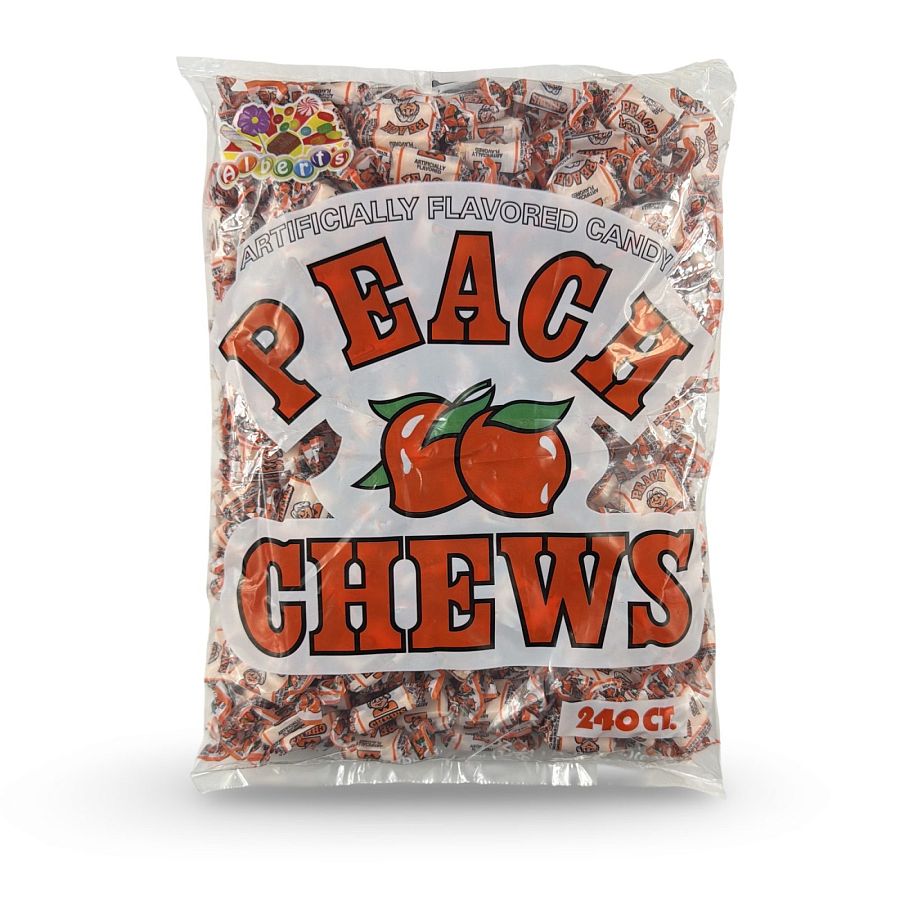 Albert's Fruit Chews – Classic Chewy Candy 240 Ct Bag | Individually Wrapped, Peach - Specialty Snack by Albert's