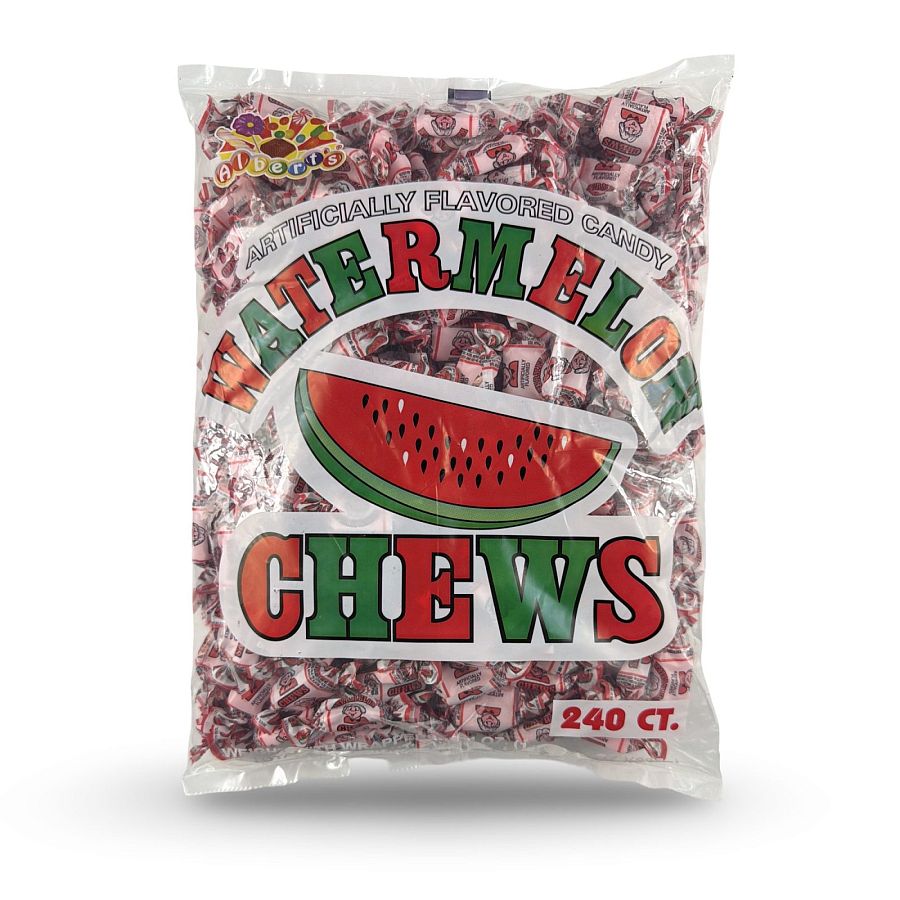 Albert's Fruit Chews – Classic Chewy Candy 240 Ct Bag | Individually Wrapped, Watermelon - Specialty Snack by Albert's