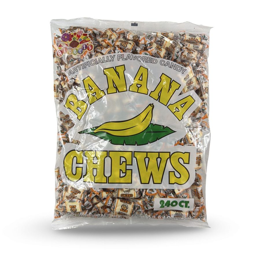 Albert's Fruit Chews – Classic Chewy Candy 240 Ct Bag | Individually Wrapped, Banana - Specialty Snack by Albert's