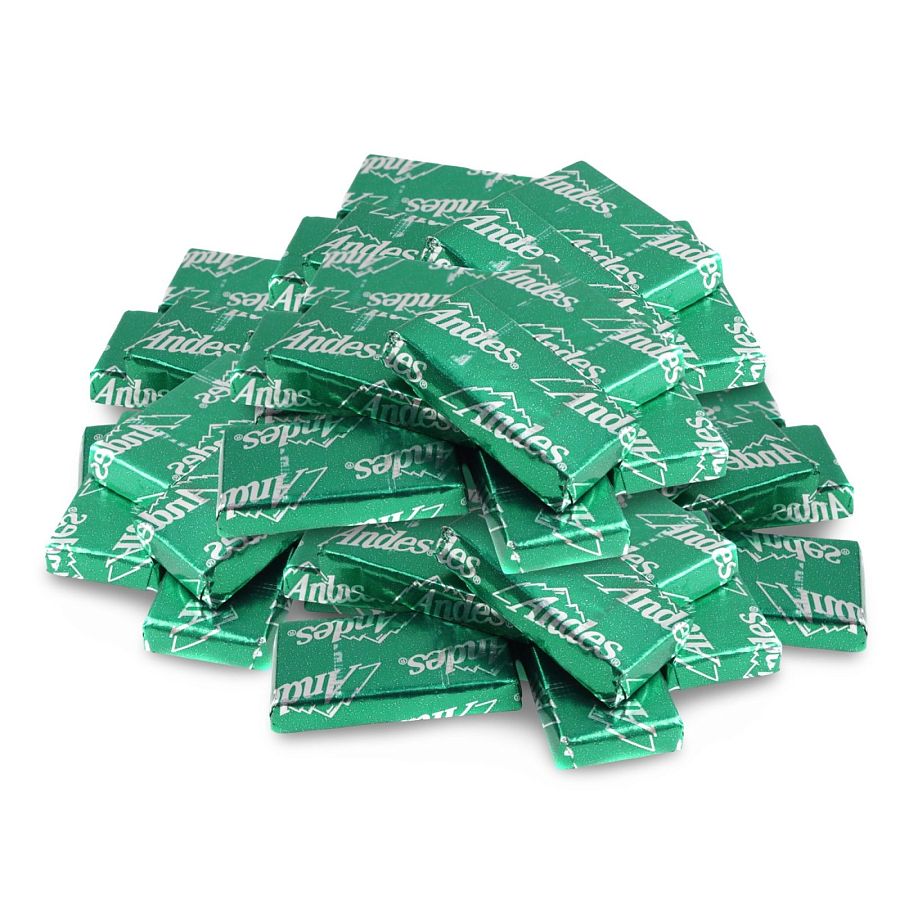 Andes Creme de Menthe Smooth Mint Chocolates, Wrapped Bulk 1 lb. - Specialty Snack by Andes Candies