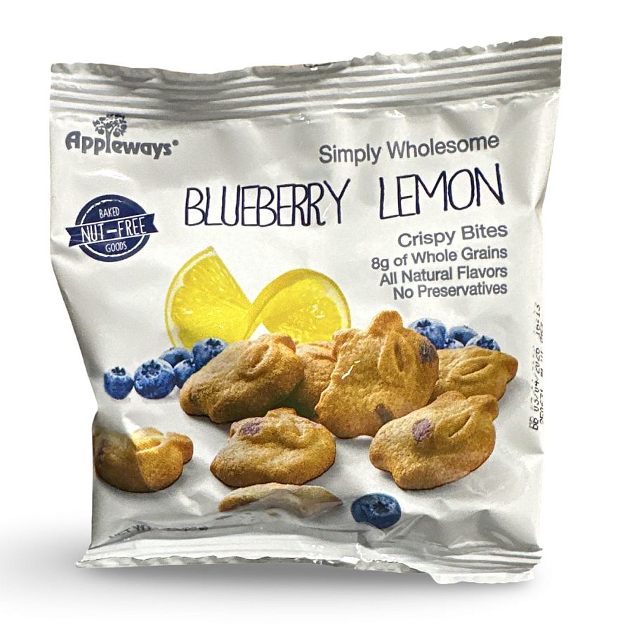 Appleways Whole Grain Blueberry Lemon Crispy Bites | 1 Oz | Pack of 12 - Specialty Snack by Appleways