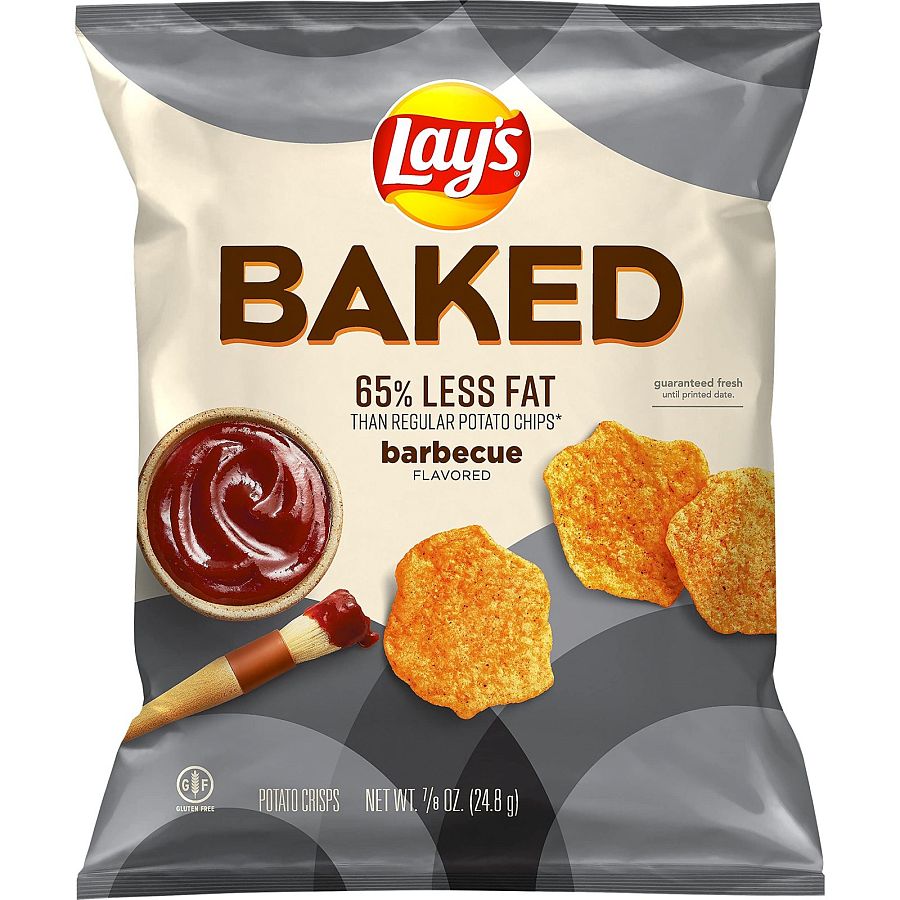 Baked Lay's Barbecue Potato Chips, .875 Oz, 6 Bags - Specialty Snack by Frito-Lay