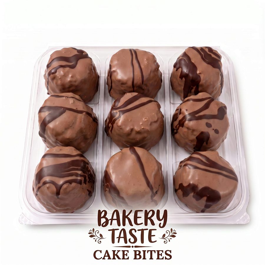Bakery Cake Bites | 9 Pack Mini Cake Bites | Double Chocolate, Snickerdoodle, Peppermint, Pumpkin & Carrot - Specialty Snack by Carlotta's Bakery