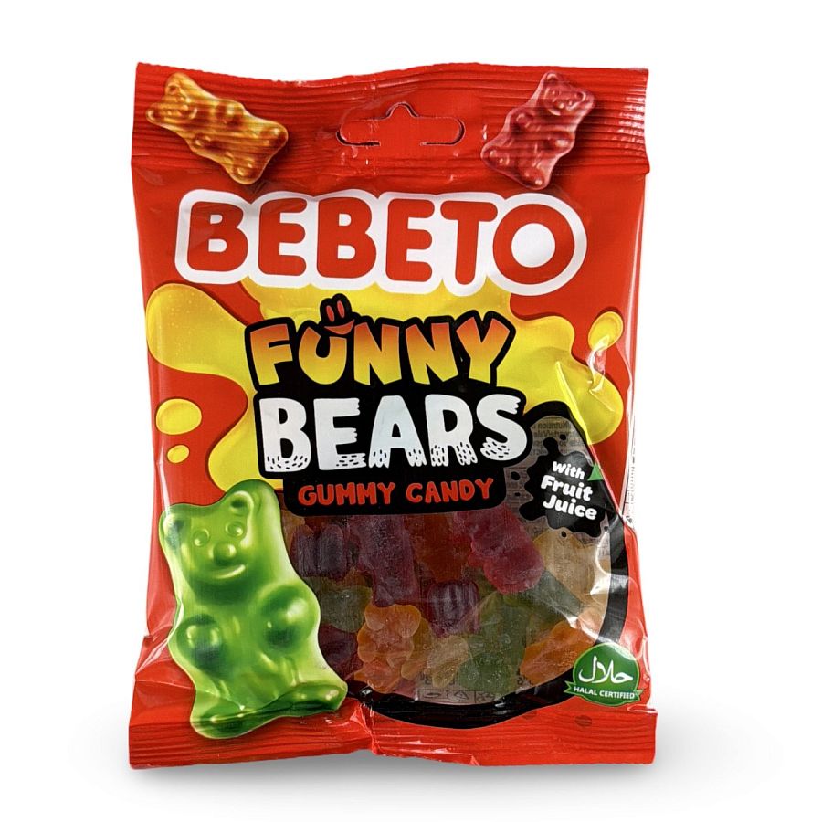 Bebeto Gummy  Funny Bears Candy, Halal Certified, 2.8 Oz (Case of 12) - Specialty Snack by Bebeto