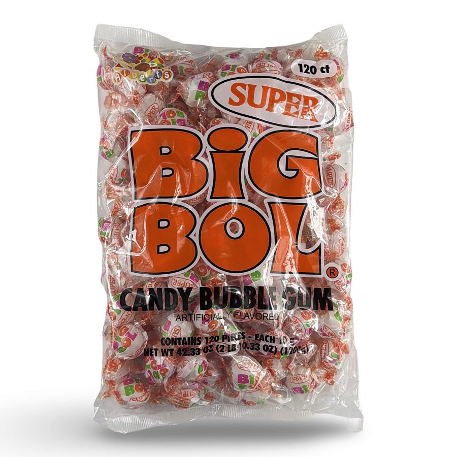 Big Bol Chewy Classic Candy Bubble Gum, Over 3 lbs, 120 Count Bag - Specialty Snack by Albert's