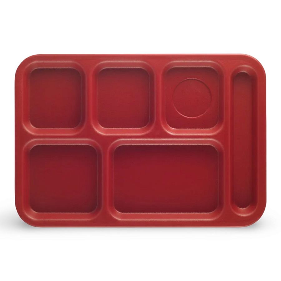 Cambro Cafeteria Trays With Compartments, 10" x 14.5" | Cranberry - Specialty Snack by Cambro