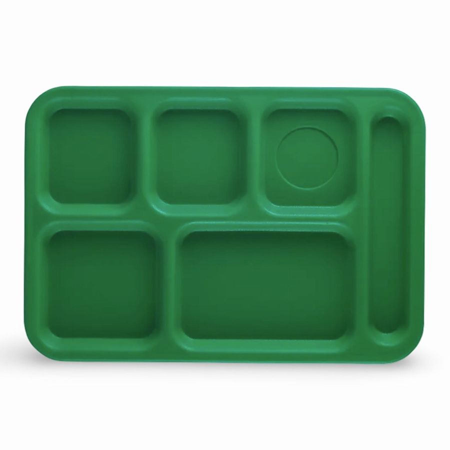 Cambro Cafeteria Trays With Compartments, 10" x 14.5" | Green - Specialty Snack by Cambro