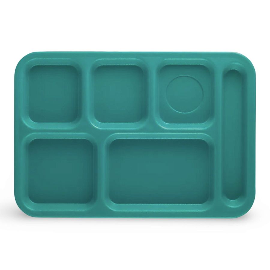 Cambro Cafeteria Trays With Compartments, 10" x 14.5" | Teal - Specialty Snack by Cambro