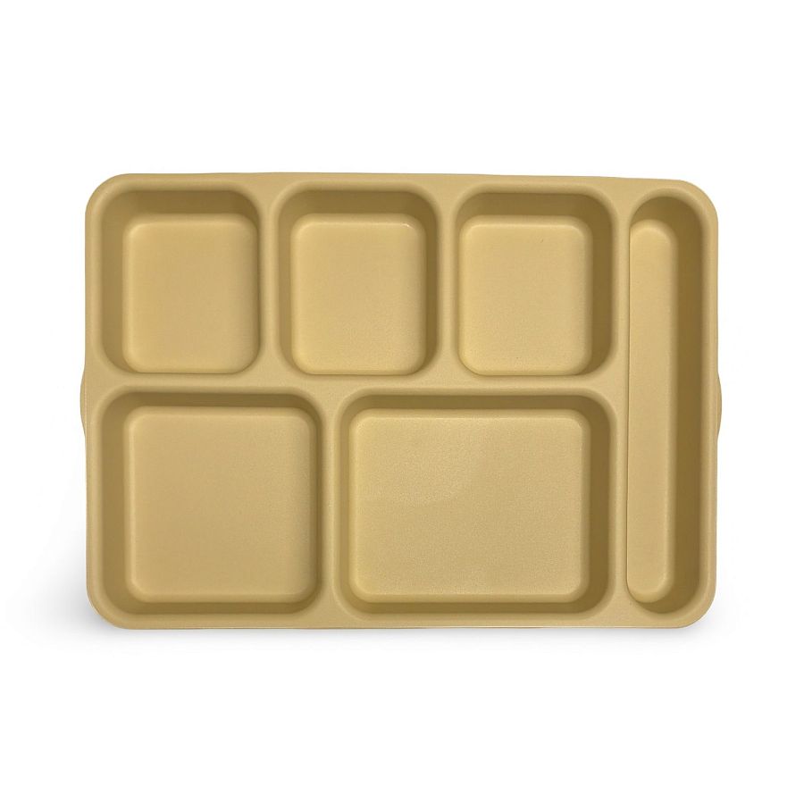 Cambro Incarceration Cafeteria Tray with Compartments, Solitary Confinement Style | Tan - Specialty Snack by Cambro